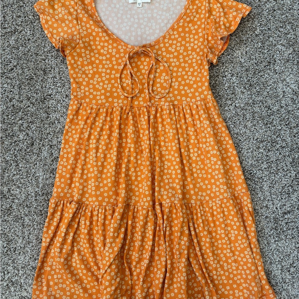 Jessica Simpson Orange Floral Womens Dress